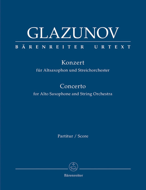 Concerto for Contralto Saxophone and String Orchestra E-flat major op. 109 葛拉祖諾夫 協奏曲 薩氏管 弦樂團 騎熊士版 | 小雅音樂 Hsiaoya Music