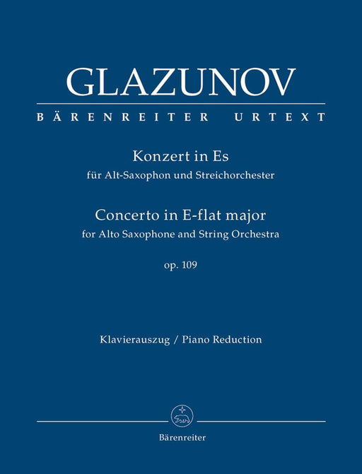 Concerto for Alto Saxophone und String Orchestra in E-flat major op. 109 葛拉祖諾夫 協奏曲 中音薩氏管 弦樂團 騎熊士版 | 小雅音樂 Hsiaoya Music