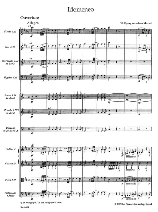 Idomeneo K. 366 -Overture- Overture 莫札特 伊多梅尼歐 序曲 騎熊士版 | 小雅音樂 Hsiaoya Music