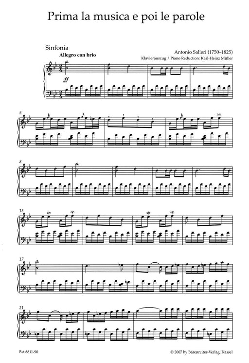 Prima la musica e poi le parole -Divertimento teatrale in one act- Divertimento teatrale in 1 act 嬉遊曲 嬉遊曲 騎熊士版 | 小雅音樂 Hsiaoya Music