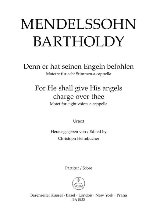 For He shall give His angels charge for acht voices a cappella -Motet- Motet 孟德爾頌菲利克斯 經文歌 騎熊士版 | 小雅音樂 Hsiaoya Music