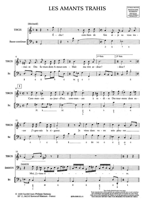 Cantates pour voix de basse et en duo, Airs 拉摩 二重奏 騎熊士版 | 小雅音樂 Hsiaoya Music