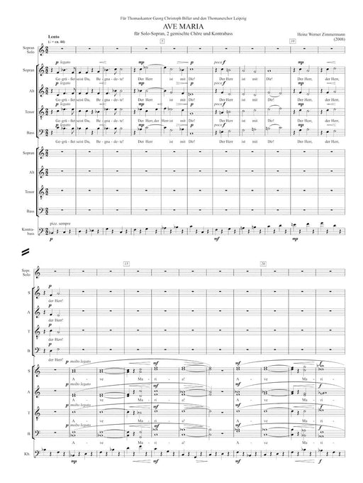 Ave Maria für Solosopran, zwei gemischte Chöre und Kontrabass 聖母頌 獨奏 騎熊士版 | 小雅音樂 Hsiaoya Music