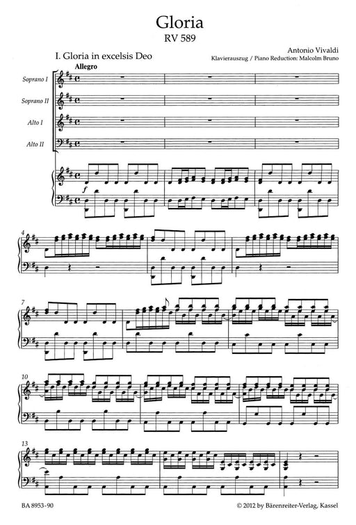 Gloria RV 589 (Arrangement for Choir SSAA) 韋瓦第 編曲 騎熊士版 | 小雅音樂 Hsiaoya Music
