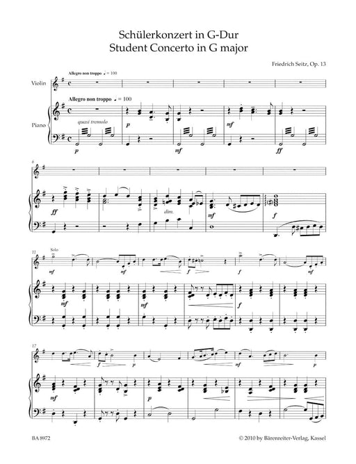 Concerto G major op. 13 協奏曲 騎熊士版 | 小雅音樂 Hsiaoya Music