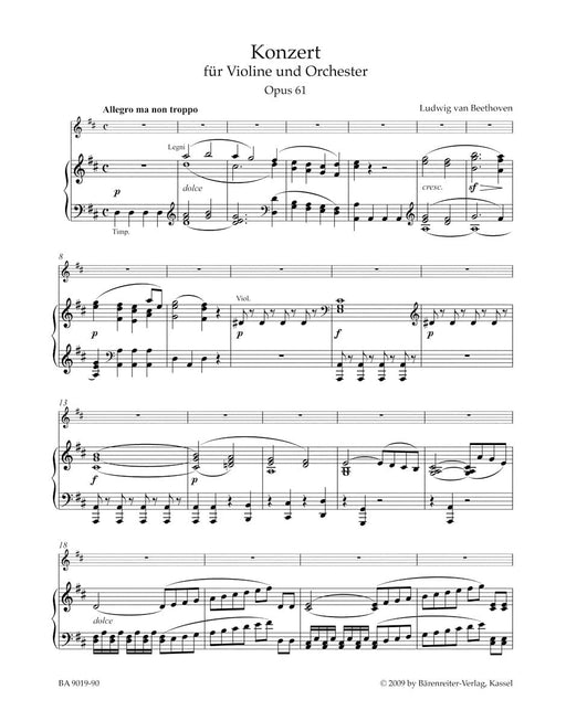 Concerto for Violin and Orchestra in D major op. 61 貝多芬 協奏曲 小提琴 管弦樂團 騎熊士版 | 小雅音樂 Hsiaoya Music