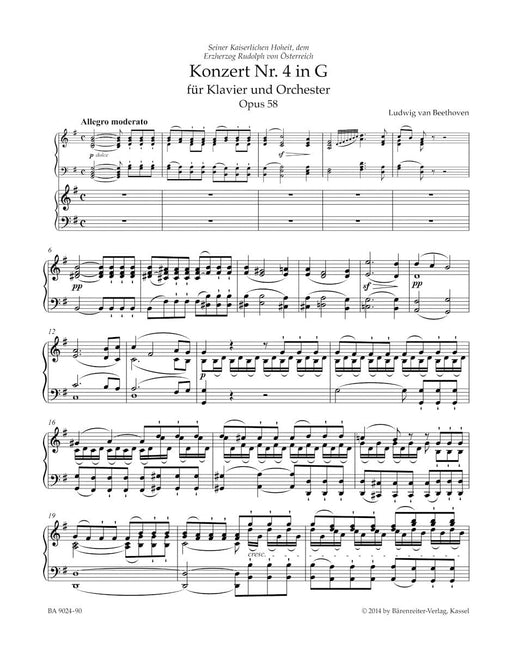 Concerto for Pianoforte and Orchestra Nr. 4 G major op. 58 貝多芬 協奏曲 鋼琴 管弦樂團 騎熊士版 | 小雅音樂 Hsiaoya Music