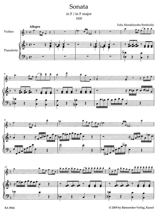 Sonatas for Violin and Piano 孟德爾頌菲利克斯 奏鳴曲 小提琴 鋼琴 騎熊士版 | 小雅音樂 Hsiaoya Music