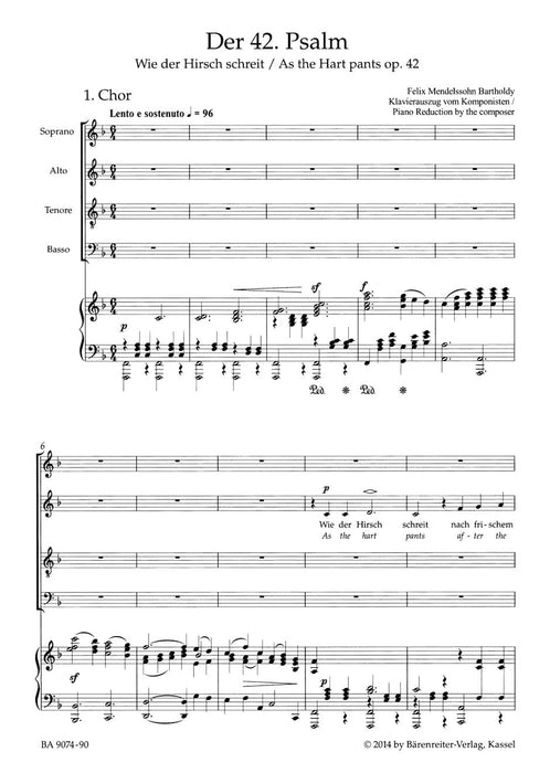 Der 42. Psalm "Wie der Hirsch schreit" (Psalm 42 "As the Hart Pants") op. 42 孟德爾頌菲利克斯 詩篇 騎熊士版 | 小雅音樂 Hsiaoya Music