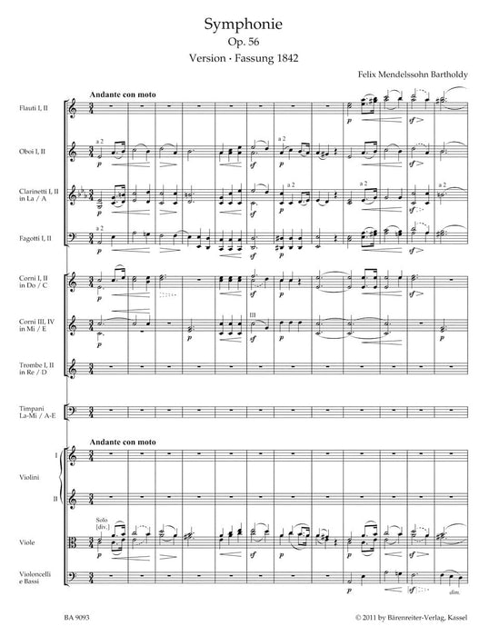 Symphony A minor op. 56 "Scottish" (1842-1843) 孟德爾頌菲利克斯 交響曲 騎熊士版 | 小雅音樂 Hsiaoya Music