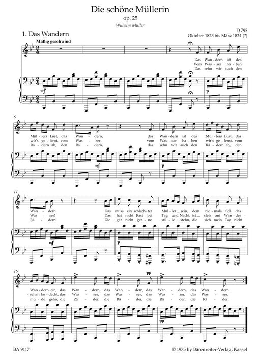 Die schöne Müllerin op. 25 D 795 (High Voice) 舒伯特 美麗的磨坊少女 高音 騎熊士版 | 小雅音樂 Hsiaoya Music