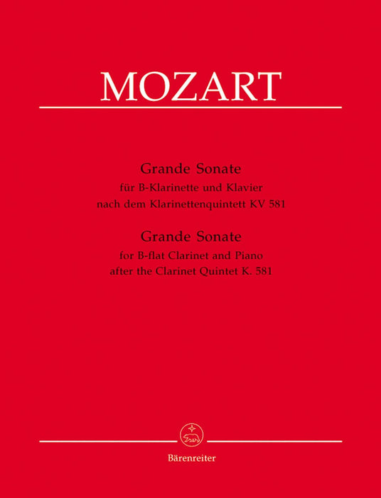 Grande Sonate für B-Klarinette und Klavier (nach dem Klarinettenquintett KV 581) 莫札特 五重奏 騎熊士版 | 小雅音樂 Hsiaoya Music