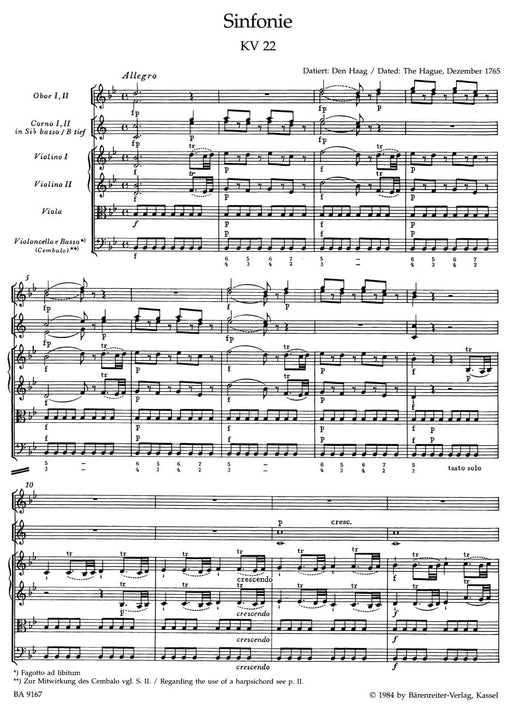 Symphony Nr. 5 B-flat major K. 22 莫札特 交響曲 騎熊士版 | 小雅音樂 Hsiaoya Music