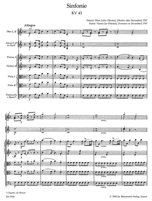 Symphony Nr. 6 F major K. 43 莫札特 交響曲 騎熊士版 | 小雅音樂 Hsiaoya Music