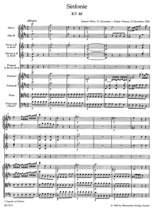 Symphony Nr. 8 D major K. 48 莫札特 交響曲 騎熊士版 | 小雅音樂 Hsiaoya Music