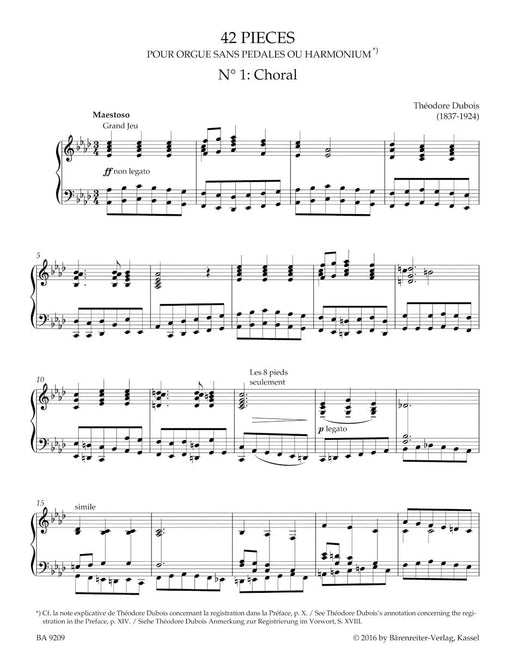 Posthumous Works. 42 Pieces for Organ without pedal (1925) 迪伯瓦弗朗索瓦 遺著 小品 管風琴 騎熊士版 | 小雅音樂 Hsiaoya Music