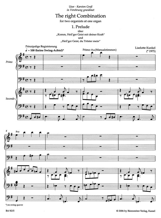 The right combination für two organisten und eine orgel 管風琴 騎熊士版 | 小雅音樂 Hsiaoya Music