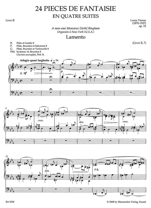 Pièces de Fantaisie en quatre suites, Livre II op. 53 (1926) 組曲 騎熊士版 | 小雅音樂 Hsiaoya Music