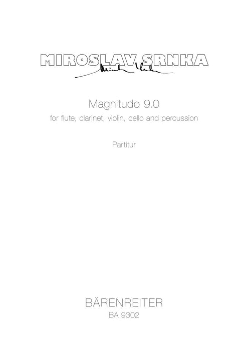 Magnitudo 9,0 for flute, clarinet, violin, cello and percussion (2005) 長笛 豎笛 小提琴 大提琴 擊樂器 騎熊士版 | 小雅音樂 Hsiaoya Music