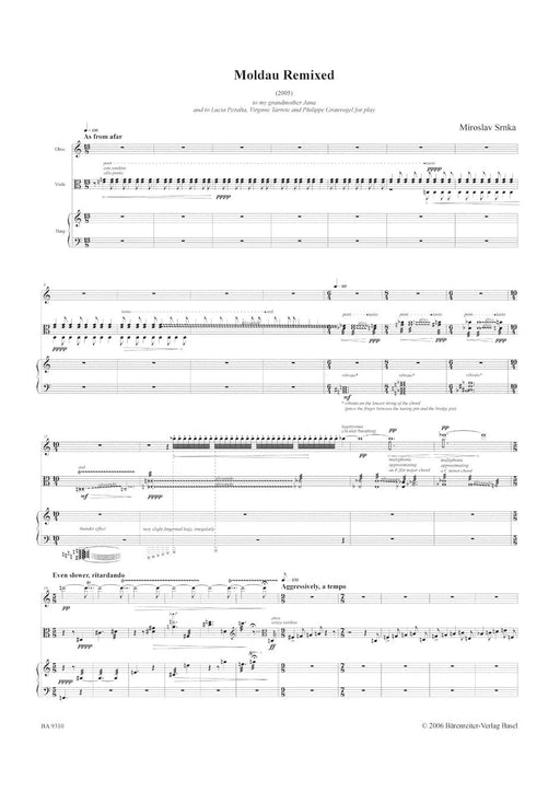 Moldau reMixed for oboe, viola and harp (2005) 雙簧管 中提琴 豎琴 騎熊士版 | 小雅音樂 Hsiaoya Music