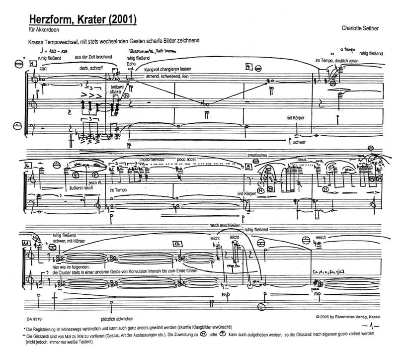Herzform, Krater für Akkordeon (2001) 騎熊士版 | 小雅音樂 Hsiaoya Music