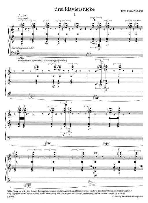 drei klavierstücke (2004) 騎熊士版 | 小雅音樂 Hsiaoya Music