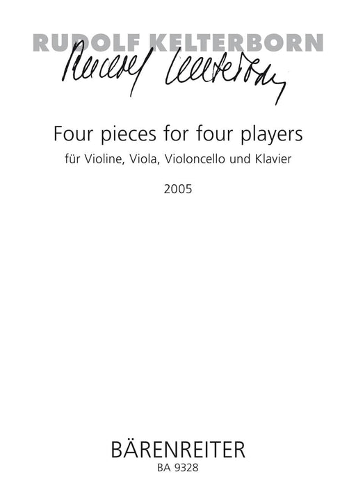 vier pieces for vier players für Violine, Viola, Violoncello und Klavier (2005) 小品 小提琴 中提琴大提琴 騎熊士版 | 小雅音樂 Hsiaoya Music