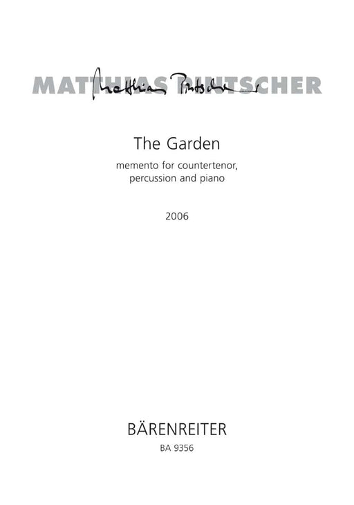 The Garden - memento for countertenor, percussion and Piano (2006) 假聲男高音擊樂器 鋼琴 騎熊士版 | 小雅音樂 Hsiaoya Music