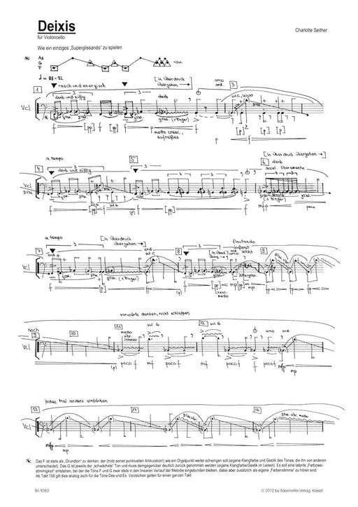Deixis for Violoncello (2009) 大提琴 騎熊士版 | 小雅音樂 Hsiaoya Music