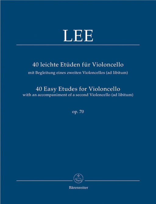 40 Easy Etudes for Violoncello with an Accompaniment of a 2nd Violoncello (ad lib.) op. 70 李瑟巴斯提安 練習曲 大提琴 伴奏 大提琴 騎熊士版 | 小雅音樂 Hsiaoya Music