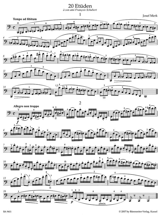 20 Etudes for Violoncello op. 11 練習曲 大提琴 騎熊士版 | 小雅音樂 Hsiaoya Music