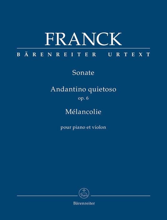 Sonate / Andantino quietoso op. 6 / Melancolie for Piano and Violin 法朗克賽札爾 鋼琴 小提琴 騎熊士版 | 小雅音樂 Hsiaoya Music