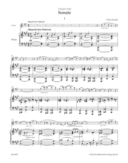 Sonate / Andantino quietoso op. 6 / Melancolie for Piano and Violin 法朗克賽札爾 鋼琴 小提琴 騎熊士版 | 小雅音樂 Hsiaoya Music