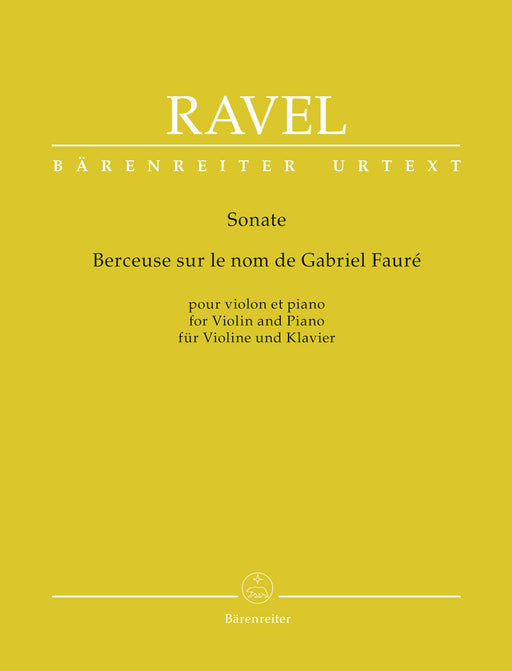 Sonata / Berceuse sur le nom de Fauré for Violin and Piano 拉威爾摩利斯 奏鳴曲小提琴鋼琴 熊騎士版(小熊版) | 小雅音樂 Hsiaoya Music