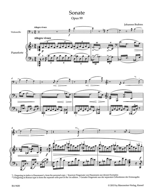 Sonata for Violoncello and Piano F major op. 99 布拉姆斯 奏鳴曲 大提琴 鋼琴 騎熊士版 | 小雅音樂 Hsiaoya Music