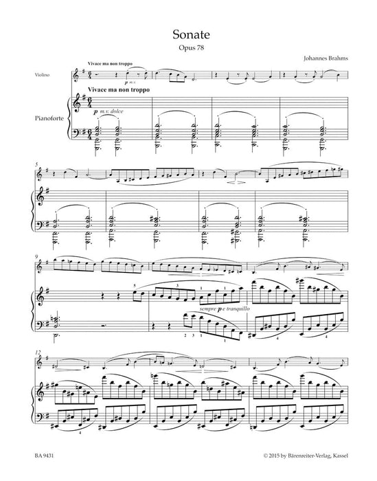 Sonata for Violin and Piano G major op. 78 布拉姆斯 奏鳴曲 小提琴 鋼琴 騎熊士版 | 小雅音樂 Hsiaoya Music