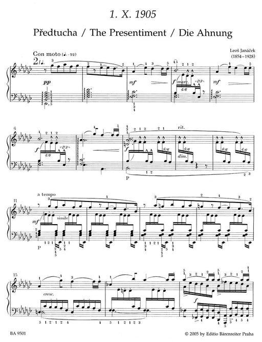 1. X. 1905 for Piano "Sonata" 鋼琴 奏鳴曲 騎熊士版 | 小雅音樂 Hsiaoya Music