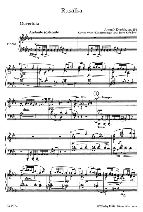 Rusalka op. 114 -Lyric Fairy Tale in three acts- Lyric Fairy Tale in 3 acts 德弗札克 魯莎卡 騎熊士版 | 小雅音樂 Hsiaoya Music