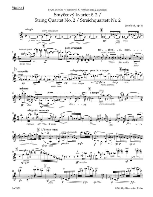 String Quartet Nr. 2 op. 31 蘇克 弦樂四重奏 騎熊士版 | 小雅音樂 Hsiaoya Music
