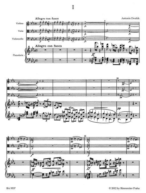 Piano Quartet E-flat major op. 87 德弗札克 鋼琴 四重奏 騎熊士版 | 小雅音樂 Hsiaoya Music