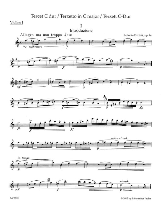 Terzetto for two Violins and Viola C major op. 74 德弗札克 小提琴 中提琴 騎熊士版 | 小雅音樂 Hsiaoya Music