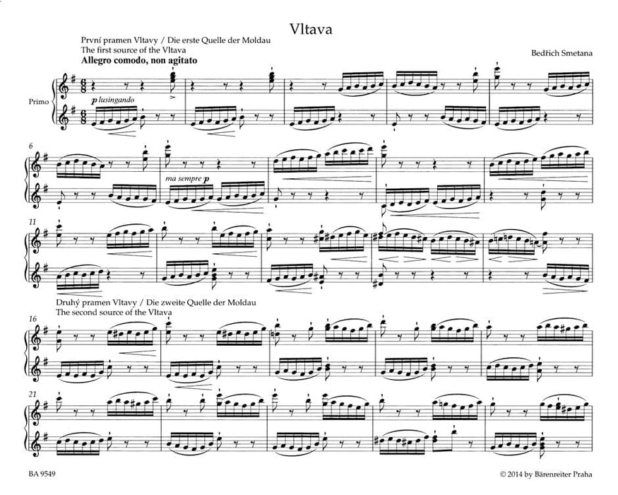 Vltava for Piano Duet 沃爾塔瓦 四手聯彈 騎熊士版 | 小雅音樂 Hsiaoya Music