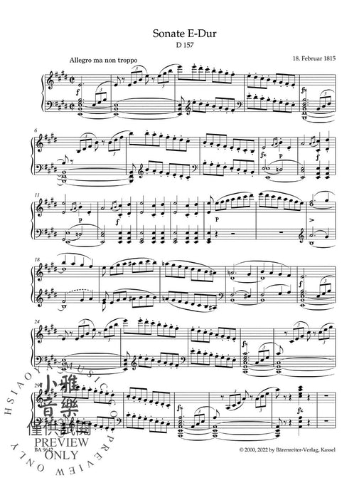 Piano Sonatas I The Early Sonatas 舒伯特 鋼琴奏鳴曲 熊騎士版(小熊版) | 小雅音樂 Hsiaoya Music