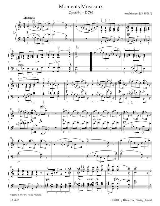 Moments Musicaux op. 94 D 780 舒伯特 樂興之時 騎熊士版 | 小雅音樂 Hsiaoya Music