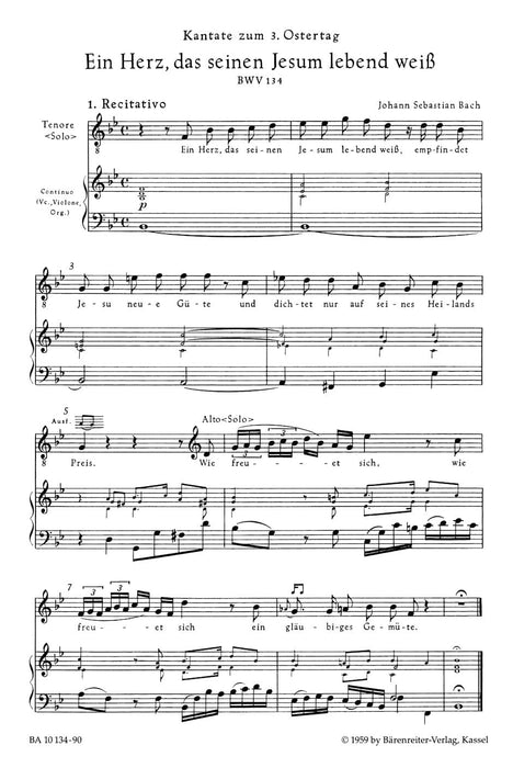 Ein Herz, das seinen Jesum lebend wei? BWV 134 -Cantata for Easter Tuesday- (third version) Cantata for Easter Tuesday 巴赫約翰瑟巴斯提安 清唱劇 騎熊士版 | 小雅音樂 Hsiaoya Music
