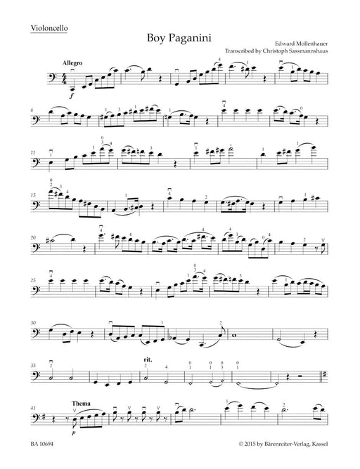 The Boy Paganini -fantasie for Cello and Piano- (Transcribed for Violoncello and Piano) fantasie 幻想曲 大提琴 鋼琴 騎熊士版 | 小雅音樂 Hsiaoya Music