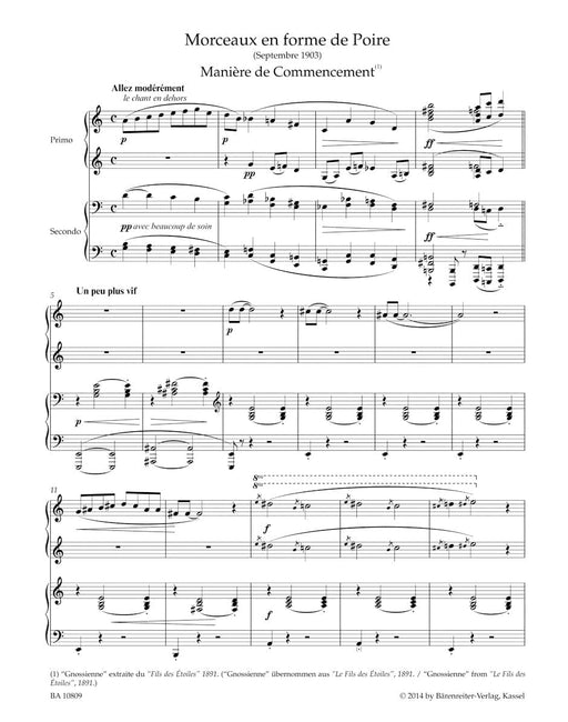 3 Morceaux en forme de Poire for Piano Duet 薩悌 四手聯彈 騎熊士版 | 小雅音樂 Hsiaoya Music