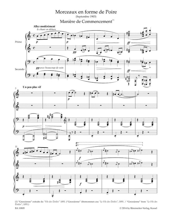3 Morceaux en forme de Poire for Piano Duet 薩悌 四手聯彈 騎熊士版 | 小雅音樂 Hsiaoya Music
