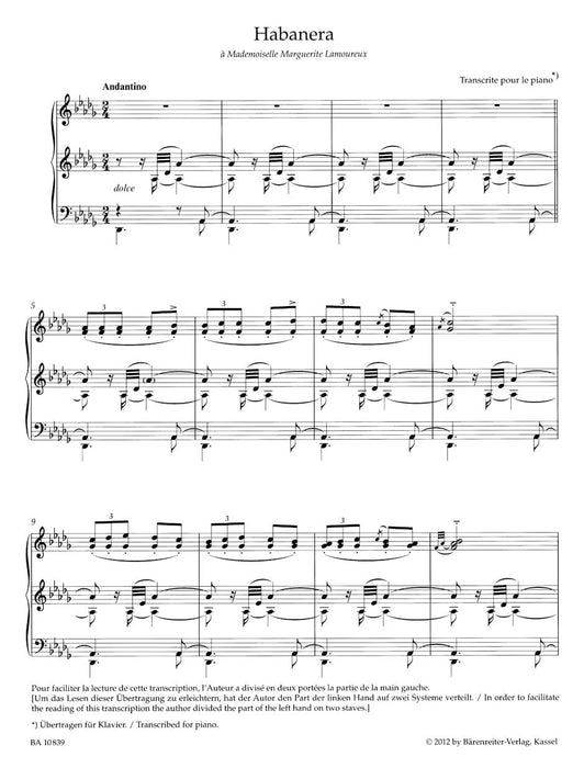 Habanera for Piano 夏布里耶 鋼琴 騎熊士版 | 小雅音樂 Hsiaoya Music