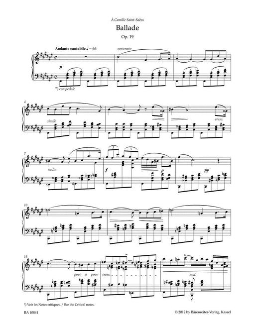 Ballade for Piano op. 19 佛瑞 敘事曲 鋼琴 騎熊士版 | 小雅音樂 Hsiaoya Music
